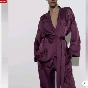 Elegant Purple Satin kimono